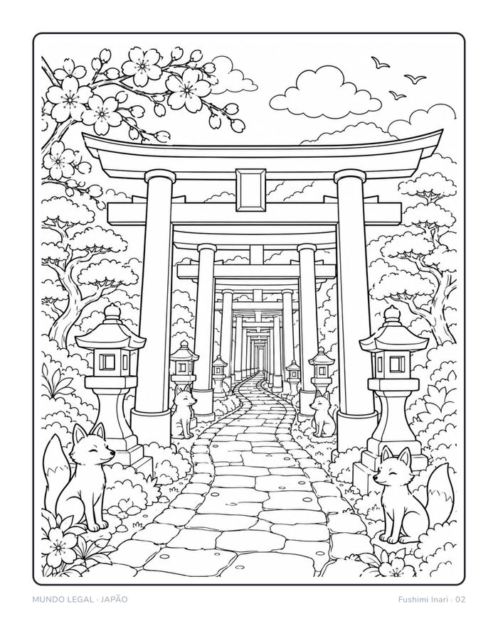 Livro do Japão, página 07: Fushimi Inari: o desenho