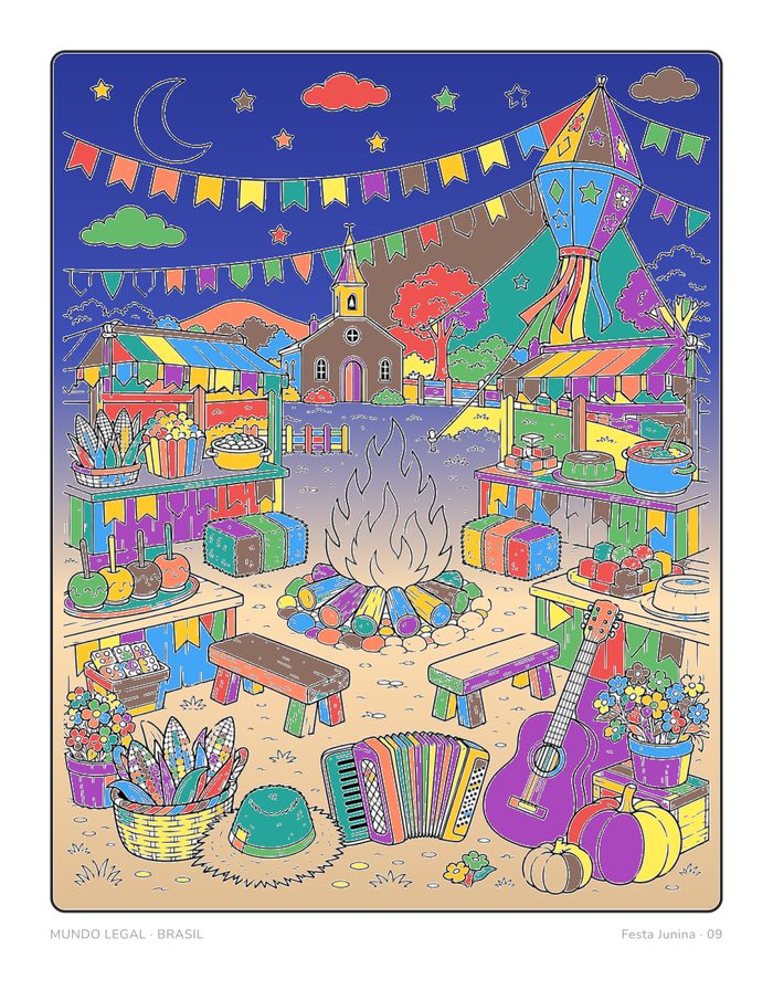 Desenho pintado: Festa Junina · Brasil